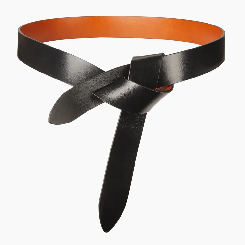 Isabel Marant Reversible Black and Brown Leather Knot Belt